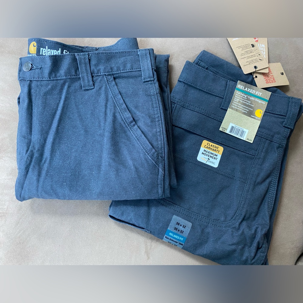 2 pairs! Carhartt Full Swing Cryder Dungarees 36x32
